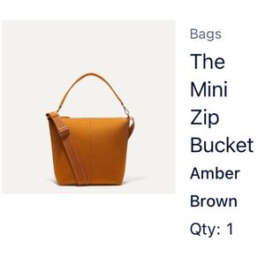 Rothy’s mini zip bucket tote in amber